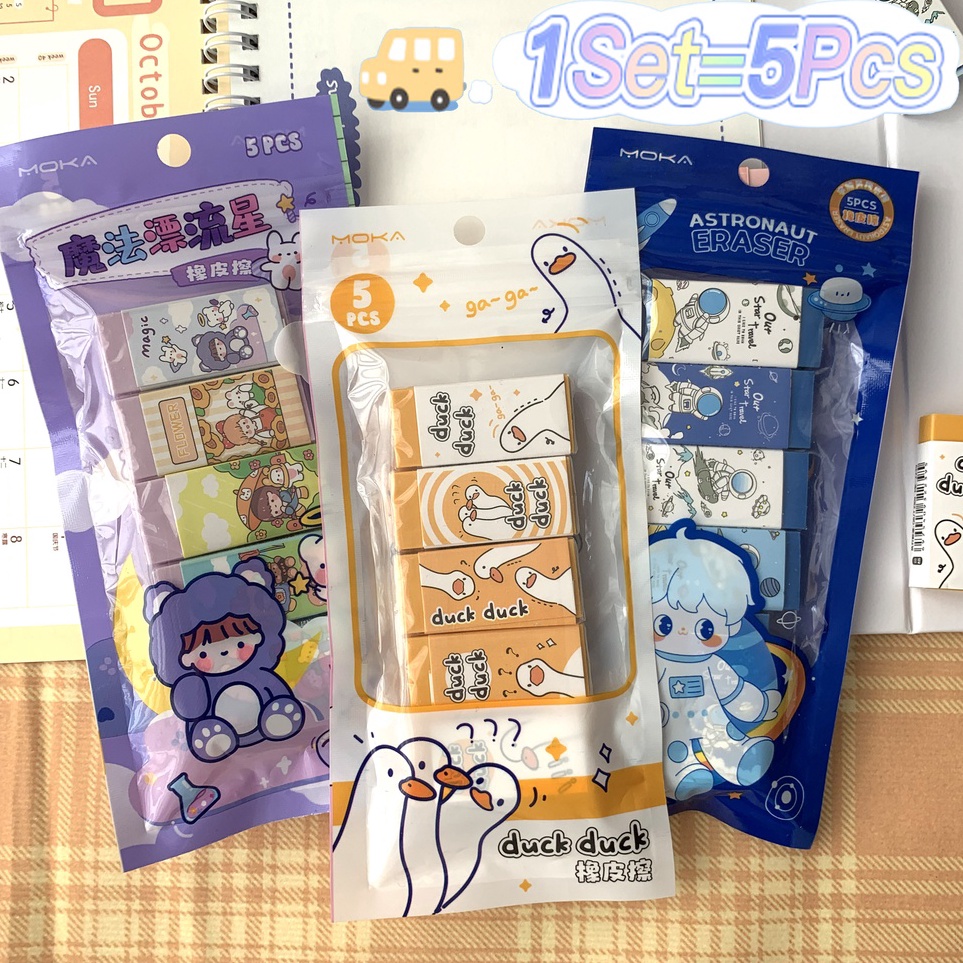 

[KODE PRODUK T9TMD3453] 1 SET 5 PCS PENGHAPUS PENSIL MOTIF LUCU / PENCIL ERASER / PENGHAPUS LUCU 1 SET FS