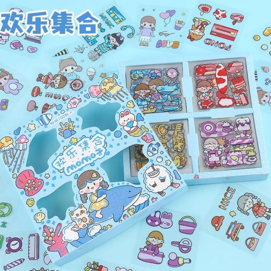 

[KODE PRODUK FPYIW9347] COD-Stiker 2D Motif Kartun Korea Lucu 100 Lembar Anti Air /Dekorasi Handbook Scrapbook DIY/Stiker kartun tahan air PET