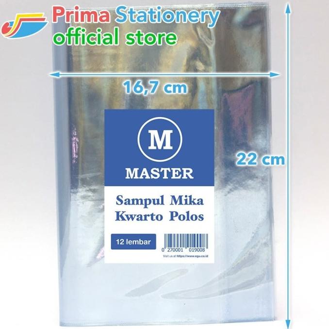 

Master Sampul Buku Mika Kwarto Polos Plastik Book Cover Isi 12 Lembar
