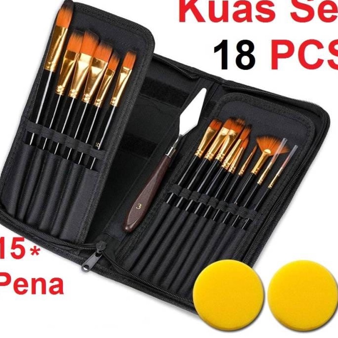 

[KODE PRODUK 9RPVN5948] Art Brush Set Kuas Lukis BRS-12 SET Kuas Alat Lukis Set Lengkap Mixing Knife Murah Berkualitas
