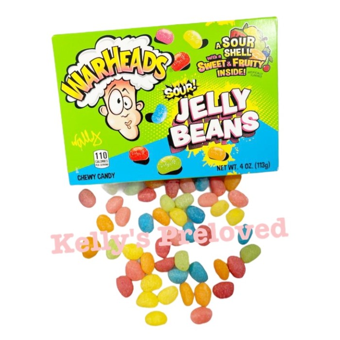 

Warheads Sour Jelly Beans 4 Oz Permen Asam 113 Gram