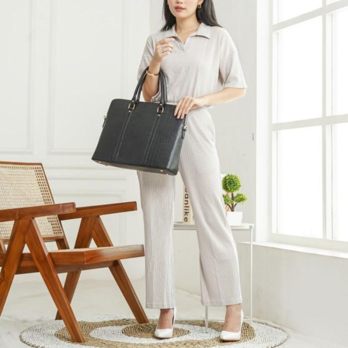 Tas Laptop Wanita | Tas Kantor Wanita | Moon Croco Bag