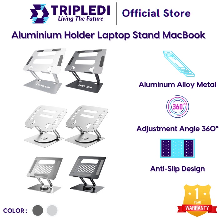 TRIPLEDI Laptop Holder MacBook Stand Aluminium Desktop POS Meja Kasir