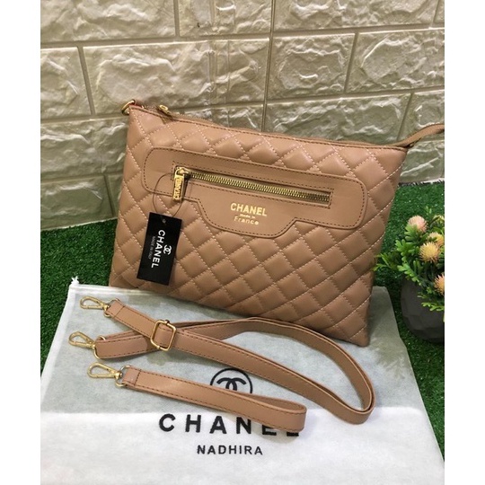 [KODE PRODUK PGTLJ6342] TAS CLUTCH CH BORDIR FREE TALI SELEMPANG