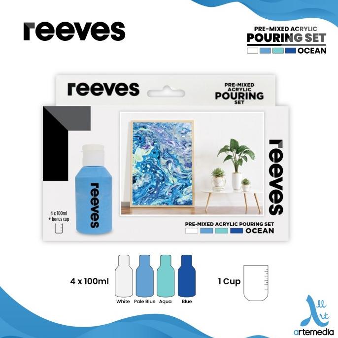 

Cat Akrilik Reeves Pre Mixed Acrylic Pouring Paint Ocean Color Set