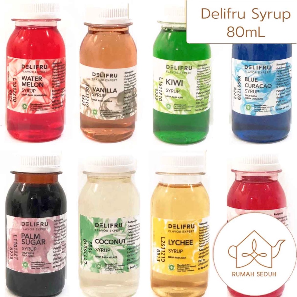 

[KODE PRODUK FKVT88169] 80mL Sirup Delifru Semua Rasa - Delifru Syrup Mini Trial Size - Hazelnut, Caramel, Vanila, Sakura, Cotton Candy, Calamansi