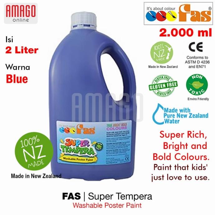 

FAS - SUPER TEMPERA WASHABLE POSTER PAINT - 2 LITERS - BLUE - 048