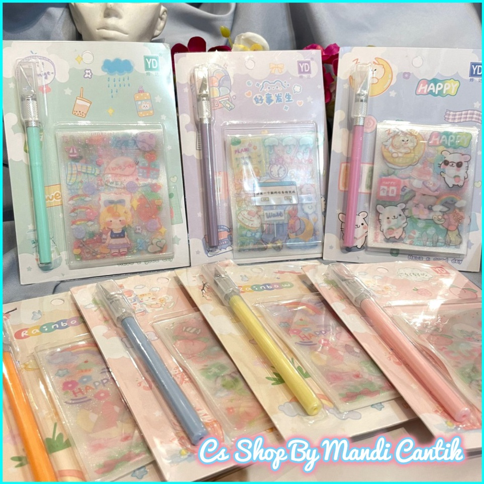 

[KODE PRODUK T8BGH6959] Paket Sticker Mini Lucu Buah Hewan FREE Pisau Unik Termurah Bisa COD