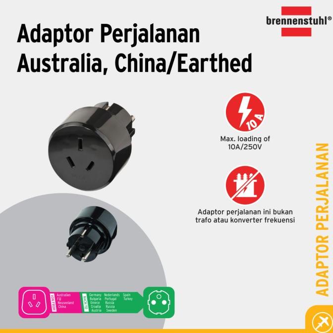Brennenstuhl Travel Adaptor Australia/China to EU/Indonesia - 1508510
