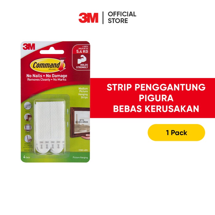 

Terlaris Command 3M Gantungan Lukisan/Foto Medium Picture Hanging Strips 17201