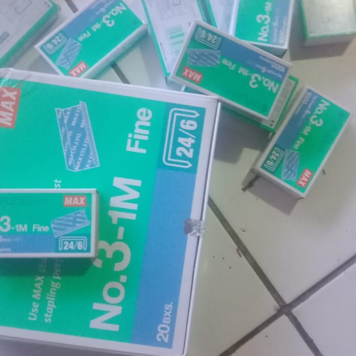 

ISI STAPLES MAX NO. 3.harga 1 box..isi 20 pack kecil