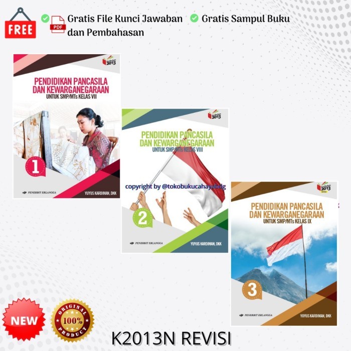 FLASH SALE BUKU PPKN SMP YUYUS KARDIMAN KELAS 7 8 9 K13N ERLANGGA BARU TERLARIS