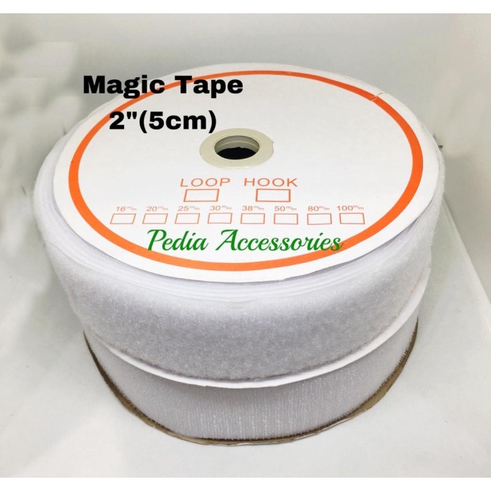 

VELCRO STRAP/MAGIC TAPE PENGIKAT SERBA GUNA 2inch 5cm ( 1 SET ) PUTIH