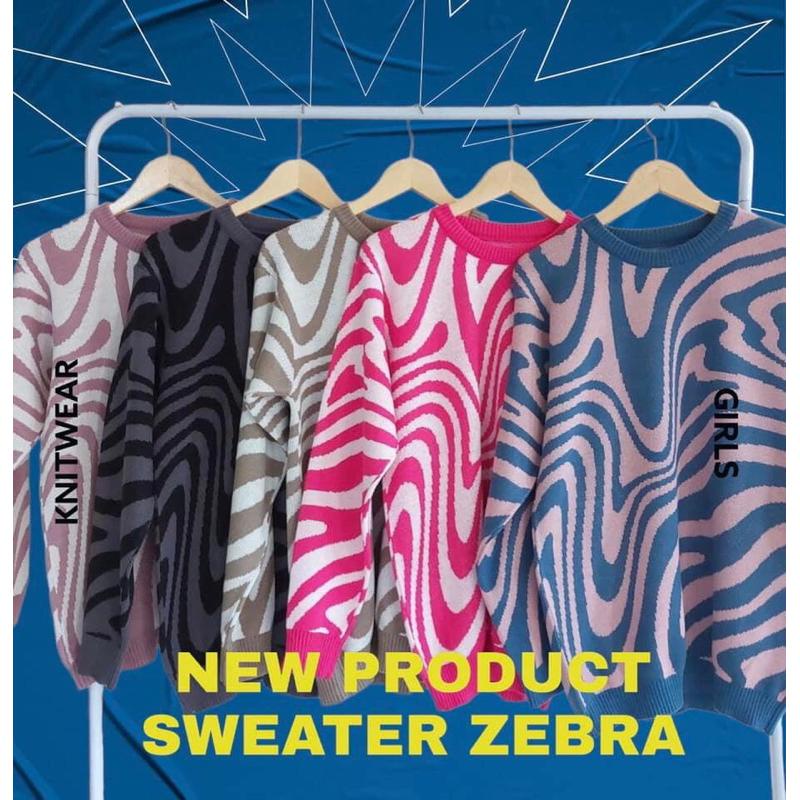 Annisa - Sweater Zebra / Sweater Rajut / Crewneck Zebra