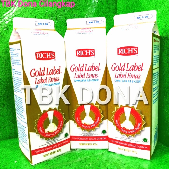 

Terlaris Rich'S Gold Label Vanilla 907 Gr Murah / Whip Cream