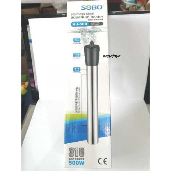 TERMURAH Heater pemanas air aquarium stainless Sobo 500 watt