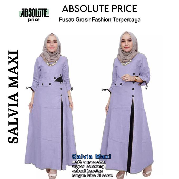 Ready Salvia Maxi(Xl, Xxl) 4 Warna, Pakaian Gamis Maxi Muslim Wanita Sale