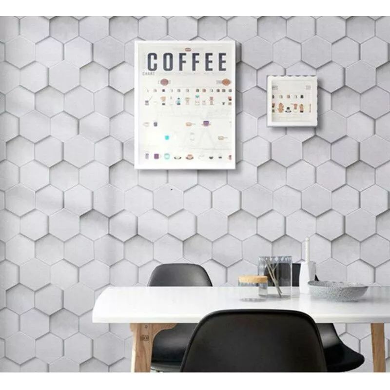 Wallpaper Sticker Dinding Batu HEXAGONAL 3D Kekinian Terjangkau Dekorasi Dinding Ruang