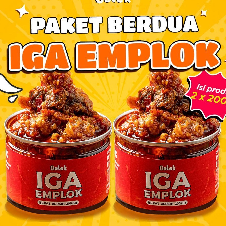 

Terlaris Today Paket Berdua Iga Emplok Oelek - 2 Pack Iga Emplok / Iga Mercon / Iga Sambal / Oseng Iga murah
