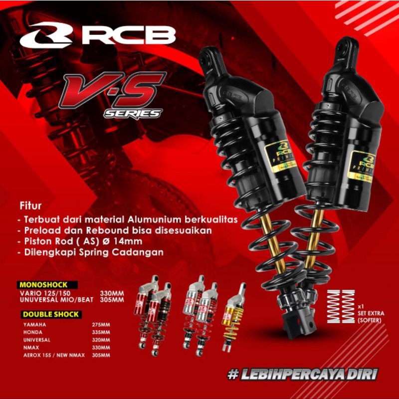 Shock Shockbreaker RCB VS Series 330mm Black Premium Nmax PCX XMax