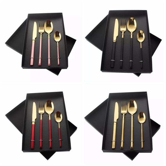 Gold Cutlery Set Set Sendok Garpu