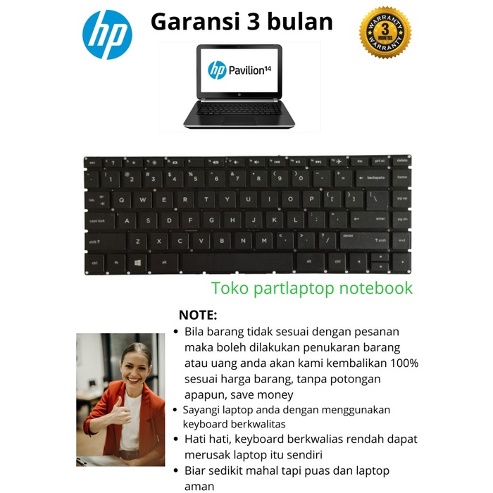 Keyboard Laptop Gaming HP 14s-Cf1xxx with backlit - original product