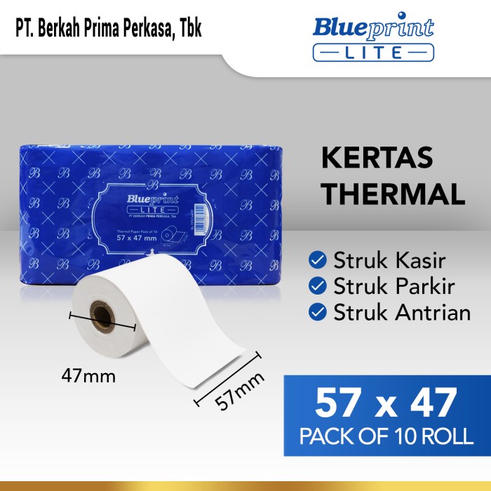 

Terlaris Kertas Thermal Blueprint Lite 57X47 Mm, 57 X 47 Mm - 1 Pack