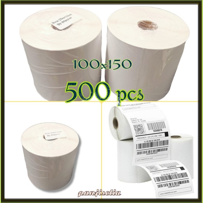 

Terlaris Label Barcode 100 X 150 500Pcs Kertas Sticker Thermal Resi 100X150Mm