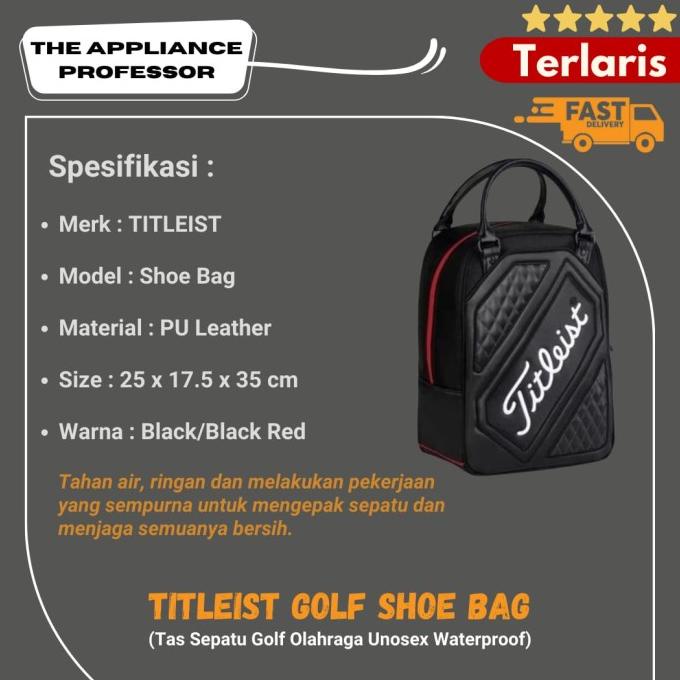 Titleist Golf Shoe Bag - Tas Sepatu Golf Olahraga Unisex Waterproof