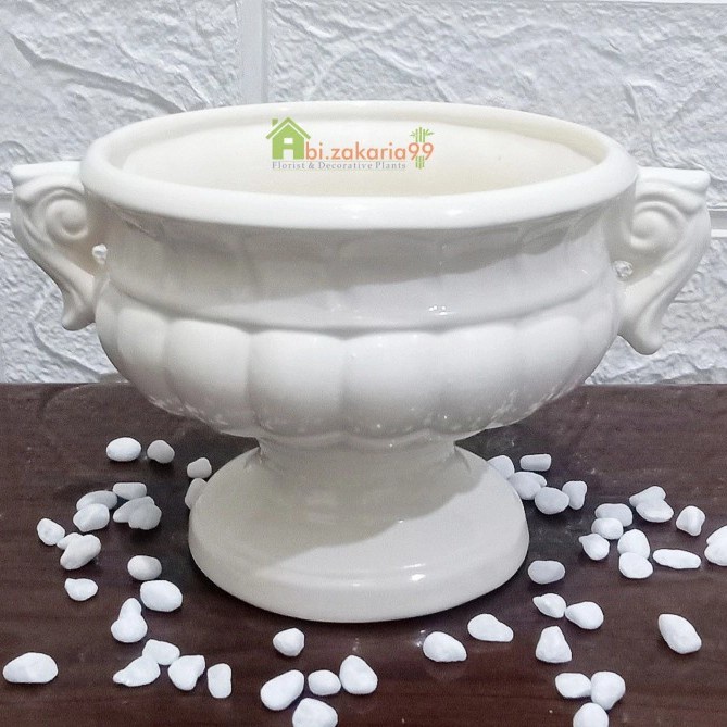 VAS BUNGA/POT KERAMIK BAMBU HOKI