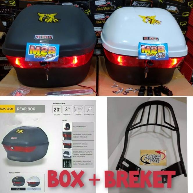 Komplit Box Belakang Motor Kmi 301 + Breket Dudukan Box Beat Vario Mio