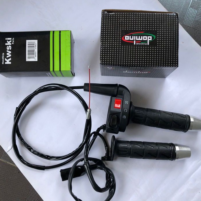 GAS SPONTAN KSR DOMINO SET HANDGRIP KAZE + JALU STANG CHROME MODEL FU UNIVERSAL SEPAKET GAS SPONTAN 