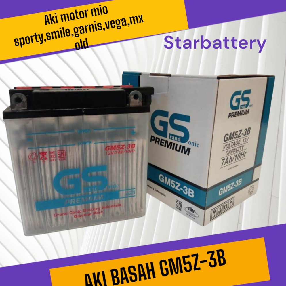 Langsung Atc Aki Motor Mio Sporty +Mio Smile GM5Z-3B Aki Basah Mio Sporty Mio Smile