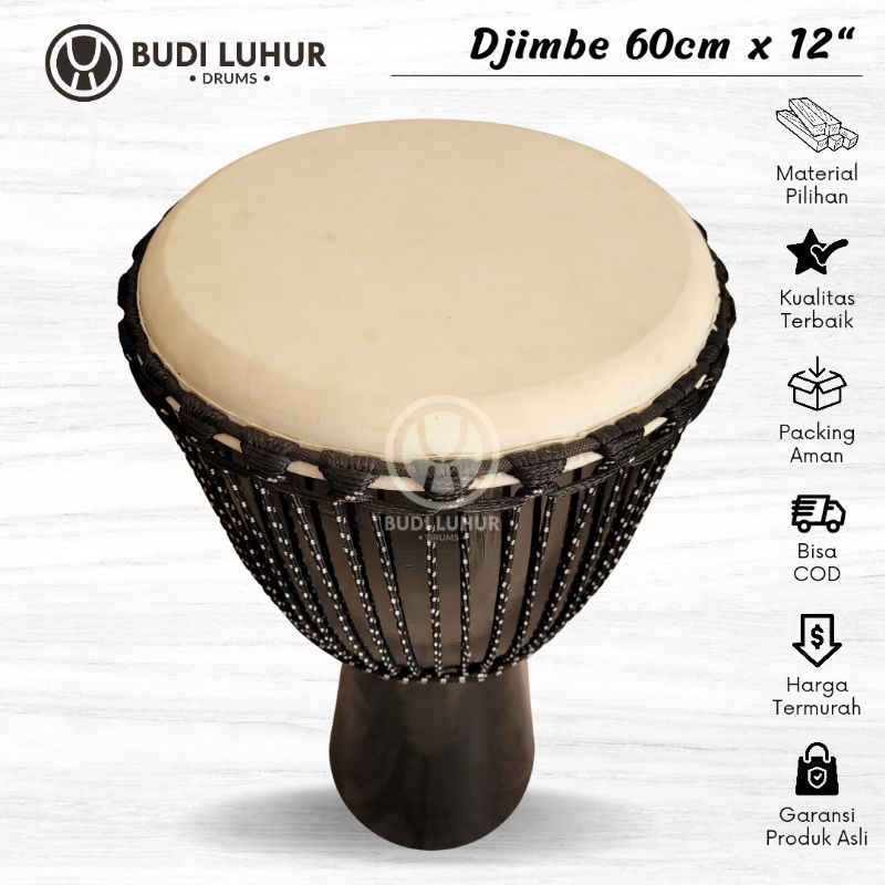 Gendang Jimbe 60cm 12 Inch Polos Kendang Djimbe Reggae Ukuran Jumbo Suara Standar Panggung