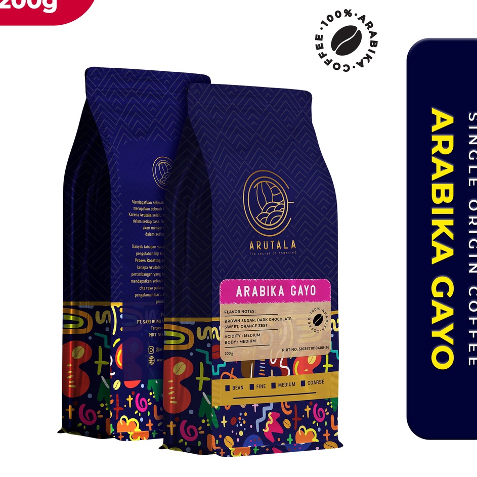 

Terbaru ARUTALA Kopi Gayo Takengon Arabika Arabica Coffee 200 gram