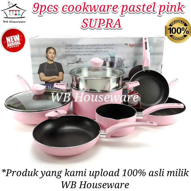 

Panci Penggorengan Anti Lengket / 9Pcs Cookware Set Renatta Pink Supra