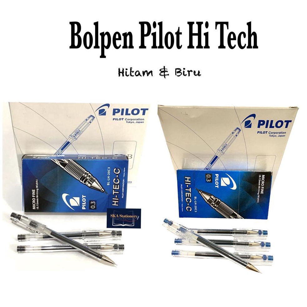 

Stock Banyak.. Bolpen/Ballpoint/Pulpen/Ballpe n Pilot Hi-Tech 0.3 Hitam Biru (Pcs) 57