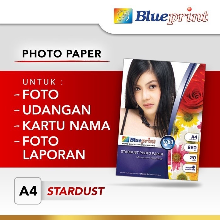 

Terlaris Stardust Photo Paper A4 260Gsm 20 Lembar Kertas - Blueprint