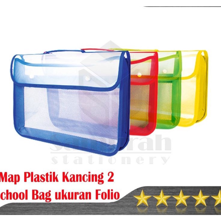 

✨11.11✨ Map Plastik Kancing 2 Jaring Folio / Zipper School Bag / Map Tenteng Sekolah