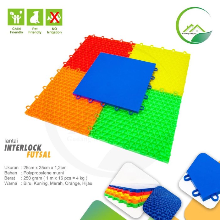 BEST QUALITY interlock lantai futsal,matras lapangan futsal.lapangan badminton