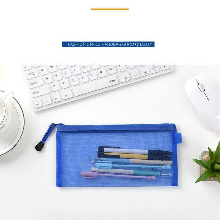 

KOUZIO Tempat Pensil Jaring Transparan Document Organizer Zipper Bag - A465