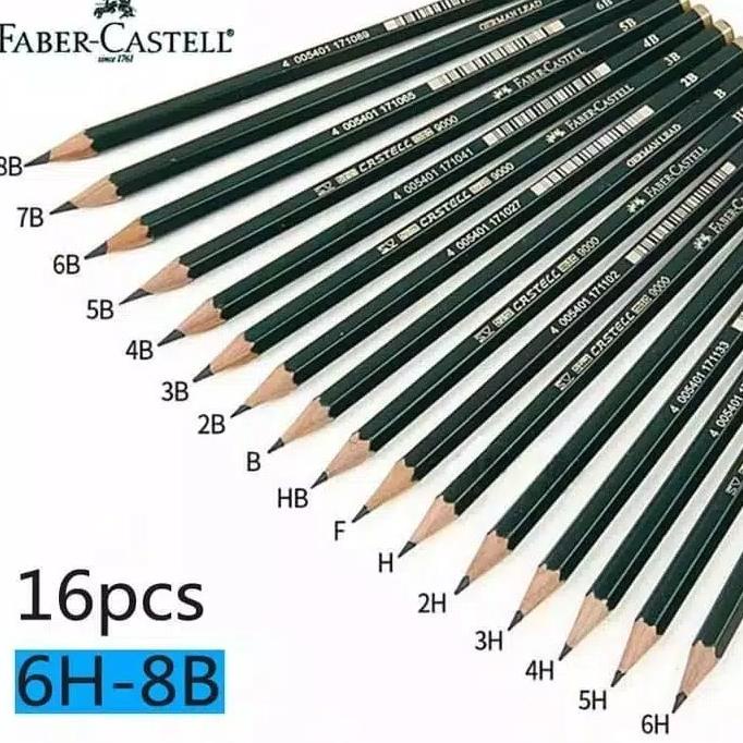 

Pensil Faber Castell - 8B/7B/6B/5B/4B/3B/2B/B/HB/F/H/2H/3H/4H/5H/6H