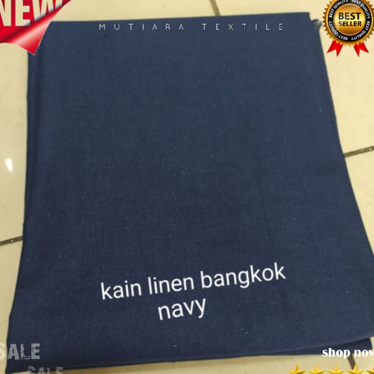 Cyi97 Bahan Linen Cotton Bangkok_Kain Katun Linen Bangkok Import Per 1/2meter = 50 cm = 0,5 m Stock 