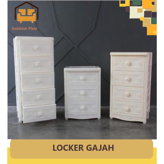 

Lemari Drawer 5 Susun Classic Lemari Laci Serbaguna Locker Gajah