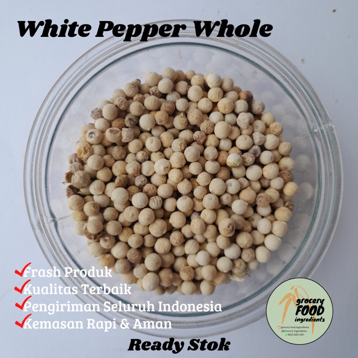 

White Pepper Whole / Lada Putih Utuh / Biji Merica Putih - 1Kg