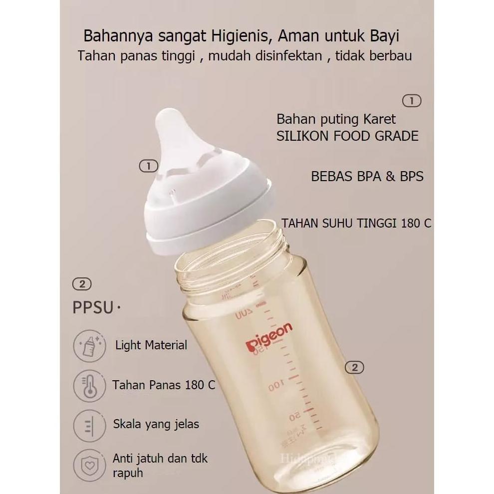 Terlaris New  Pigeon Softouch Generasi Ke 3 Wide Neck Ppsu Bottle Untuk Pigeon 80Ml/160Ml/240Ml/330M