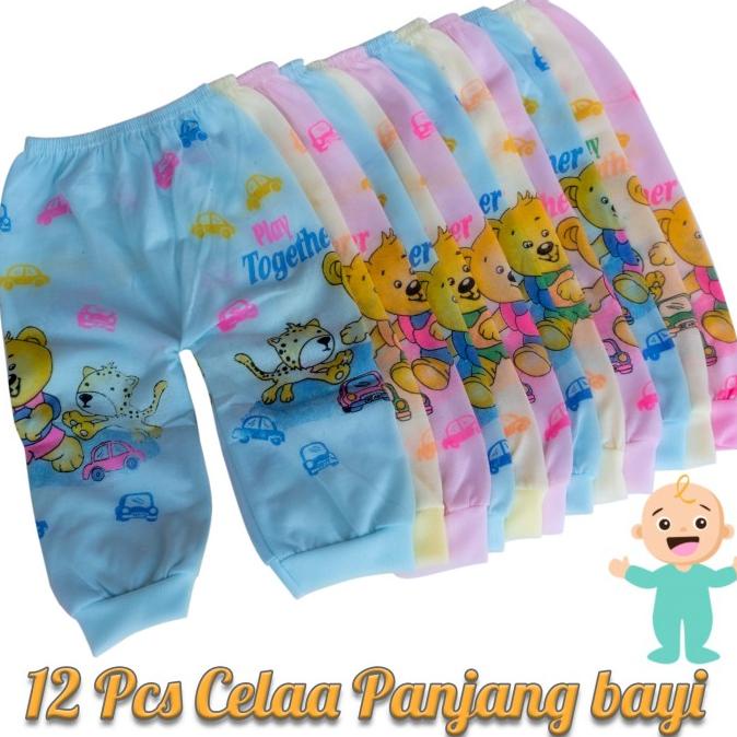 12 Pcs Celana panjang bayi ( 1 Lusin ) Murah Lusinan