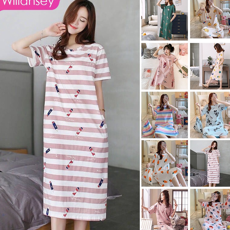 LANGSUNG KIRIM|| Daster Wanita Baju Rumah Santai Baju Tidur Dress Santai Dress Import Daster Lucu Mo