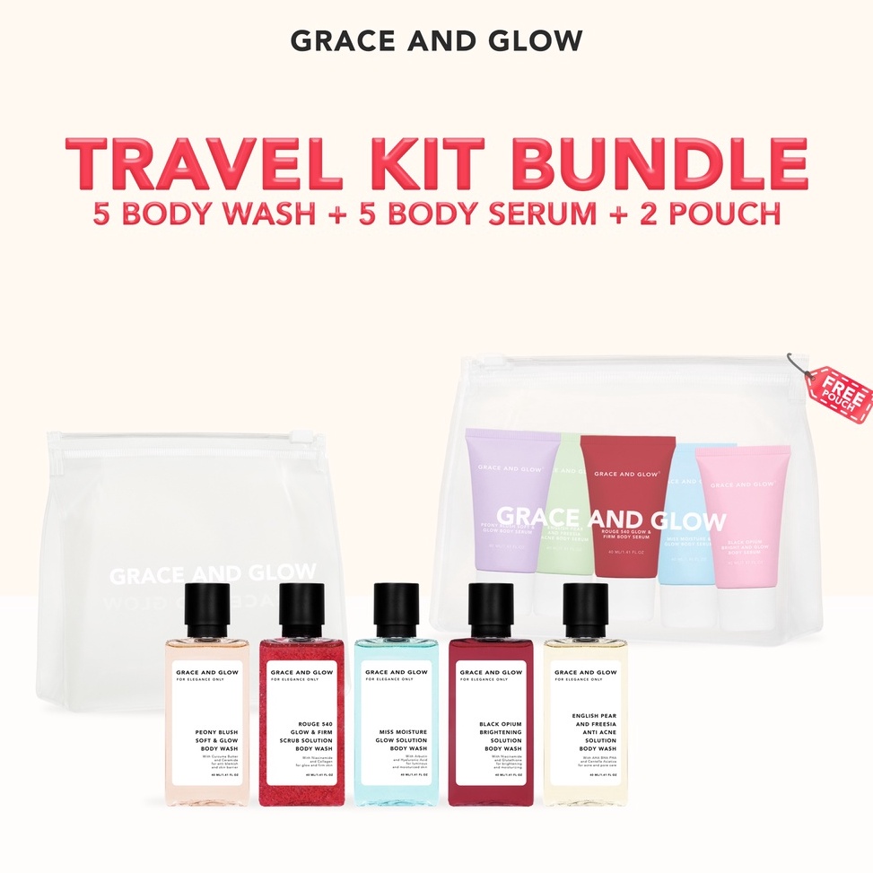 11.11 MALL [BUNDLE TRAVEL SIZE KIT] Grace and Glow Travel Size Kiit Body Wash + Body Serum