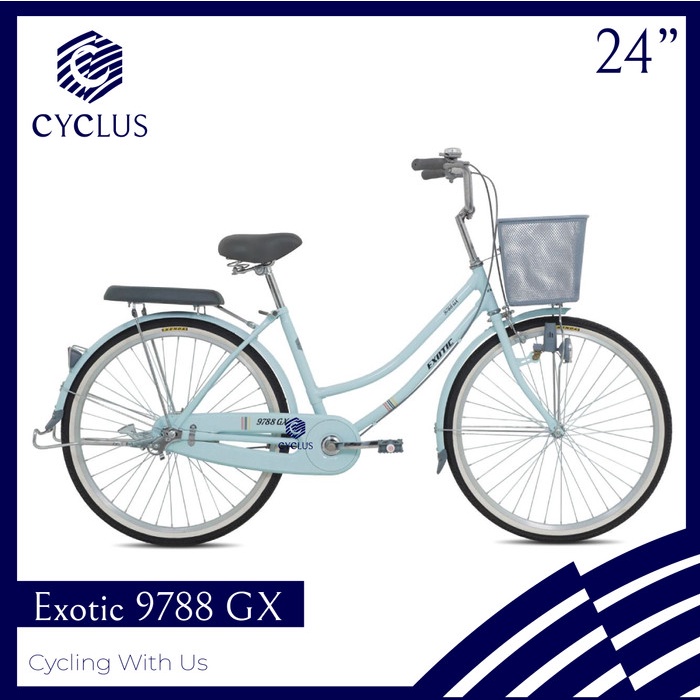 Terlaris Sepeda Mini Exotic 9788 Gx 24 Inch Wanita Perempuan Citybike City Bike